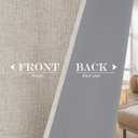 NICETOWN 100% Blackout French Door Curtains Linen Textured Privacy Door Window Curtains Thermal Insulated Drapes for Bedroom Kitchen, W25 x L40 Inch Long, 1 Panel, Cream