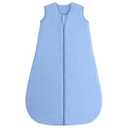 Yoofoss Baby Sleep Sack 0-6 Months, 2.0 TOG Baby Wearable Blanket with 2-Way Zipper, 100% Cotton Fabric Winter Newborn Sleeping sack, Warm Soft Comfy Blue (Small)