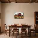 BJYCHG Chicken Picture for Kitchen Country Rooster Canvas Wall Art Rustic Farm Animal Painting Prints for Farmhouse Dining Room Decor Framed (16L x 24W)