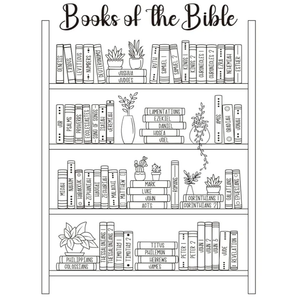 Books of The Bible Sticker, Scripture Reading Tracker Coloring Page, Bible Study Supplies Paintable Labels, Start Bible Journey Chapters Sticker Incl Old and New Testament 66 Books (10) Pack of 5