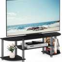 Furinno Turn-S-Tube Wide TV Entertainment Center, Black/Grey (4-Tiers with Round Corner)