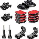 Helmet Adhesive Sticky Mounts and Buckle and Thumb Screws Accessory Kit,Compatible with GoPro Hero13 12 11 10 9 8 Max Go Pro 7 6 5 4 3 3+ 2018 Session Fusion Insta360 DJI Osmo AKASO APEMAN