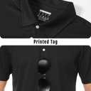 Boladeci Men's Golf Polo Shirts Short Sleeve Performance Quick Dry Breathable Work Business Casual Shirts (Black, L)