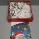 72 Pieces Shimmery Jumbo Christmas Floor Puzzle for Girls 3-5 4-6 Age Floor Puzzles for Boys and Girls Large Round Floor Jigsaw Puzzles (Christmas)