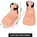 Enrichoice Dog Shoes Funny Human Feet Design (2PCS for 2 Paws), Anti-Slip Sole, Warm Latex Dog Boots & Paw Protectors, Secure Hook & Loop Strap, Realistic Pet Booties for Indoor & Photos (Large)