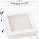 qiqee Auto-pop Up 30pcs Pie Box With Window 9x9x2.5 Inch Donut Pastry Boxes White Bakery Box