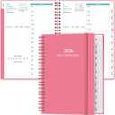 2026 Daily & Monthly Planner - One Page Per Day, Daily Planner 2026 from January 2026 to Deccember 2026, Planner 2026 with 12 Monthly Tabs, 6.4" x 8.5", Pink