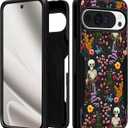 for Google Pixel 10 Pro XL Case - Women Cute Girls Cover Girly Aesthetic Unique Design Skeleton Flower Heavy Duty Protective Shockproof Military Grade for Google Pixel 10 Pro XL Phone Case