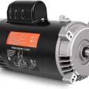 FAHKNS UST1152/UCT1152 Pool Pump Motor - 1 1/2HP Single Phase Pump Motors，Square Flange/Round Flange，56J Frame，3450 RPM，115/230 Volts，60HZ，1.4 Service Factor