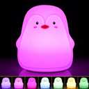 Tremdwoto Night Light for Kids, Penguin Silicone Nightlight Lamp, 7 Color Changing Nursery Night Light for Kids Bedroom, Super Gift for Boys Girls Toddler Children
