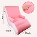 Inflatable Indoor Living Room Chair Lounge with Handrails, Inflatable Foldable Deck Chair with Air Pump, Outdoor Travel Camping Picnic Beach Chaise Lounges(Pink)