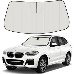 Windshield Sun Shade for BMW X3 2018-2024, Front Window Visor Accessories, Folding Design Blocks Heat & UV Rays Maintain Cool Interior and Save Space