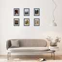 4x6 Picture Frame with 3.5x5 Mat, Display 3.5x5 with Mat or 4x6 Without Mat, Wood 4 by 6 Photo Frame, 4 x 6 Frame for Wall Hanging and Tabletop Display, 4 Pack, Navy Blue