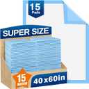 MILDPLUS Bed Pads Disposable Adult 40"X60" Super Absorbent Pee Pads, Oversized Underpads for Adults, Elderly, Pets [150x200CM, 15pcs]
