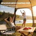 Family Camping Awning, 8.5x8.5 ft mesh Shade Gazebo, Suitable for 6-8 People, Portable and Easy to Set up with Mosquito net, Suitable for Family Gatherings, Outdoor Camping, Backyard Leisure