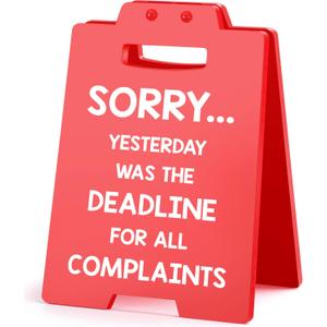 Funny Office Decor Bosses Day Gifts for Women Men Female Male Boss Lady Manager Supervisor Coworkers, Christmas White Elephant Gag Gifts for Nurses Teacher Principal Xmas Cubicle Accessories Red Sign