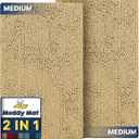 Muddy Mat 2-Piece Beige Medium 30"X19" AS-SEEN-ON-TV Highly Absorbent Microfiber Door Mat, Bath Mat and Pet Rug, Non slip Thick Washable, Soft Chenille for Kitchen Bathroom Bedroom Indoor and Outdoor