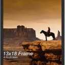 A PLUS MAX 13x18 Picture Frame, Black Engineered Wood Frame for 13 x 18 Inch Picture Poster Photo, Light Weight 13 by 18 Frame with Wood-grain for Wall - 1 Pack/Black/13 x18