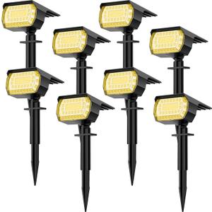 LANSOW Solar Spot Lights Outdoor, [6 Pack/76 LED] 2-in-1 Solar Landscape Spotlights, 3 Modes IP65 Waterproof Dusk to Dawn Solar Powered Flood Wall Lights for Outside Yard Garden Pathway(Warm White)