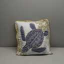 SARO LIFESTYLE Neptunian Collection Cotton Throw Pillow, 20", Sea Turtle (5440)