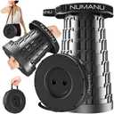 NUMANU 2026 Upgraded Collapsible Stool, Max 620lbs 2.5"-18" H Adjustable Portable Folding Stool for Adults, Retractable Foldable Telescopic Seat Camping Chair or Footrest (1x Hard Seat)