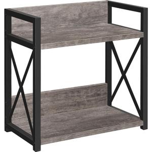 YINMIT Countertop Shelf Organizer,Coffee Bar Accessories,Spice Rack,Coffee Counter Shelf,2 Tier Coffee Organizer Station for Mugs,Cups,Cream,Syrup(Rustic Grey, Large)