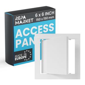 Repa Market 6 x 6 Inch Wall Access Panel for Drywall  White ABS Plastic Wall Hole Cover Plate/Plumbing Access Panel for Drywall & Ceiling/Cover Plates with Latch  Durable Service Hatch