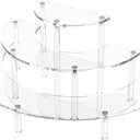 Dooiclear 3 Tier Acrylic Display Risers, Half Moon Cupcake Stand, Clear Perfume Organizer, Dessert Stand for Display, Clear Display Stand for Food, Cupcake, Perfume, Collections