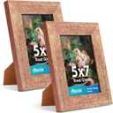 5x7 Picture Frame, 2 Pack Vintage Picture Frames 5x7 Real Glass for Wall and Tabletop Display, Rustic 5 x 7 Photo Frame Antique, Widen Border