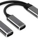 JBJBBG USB C Splitter，2 in 1 USB C Headphone and Charger Adapter Audio Dongle Cable with PD 100W for iPhone 16 15 Pro Max, Pixel 9 8 7, Galaxy S24 S23 S22, iPad Pro