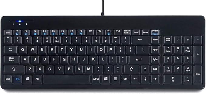 Perixx PERIBOARD-220H, Wired Compact USB Keyboard with 2 Hubs - Build-in Numeric Keypad - Black - US English