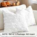 6 x OTOSTAR Set of 1 Ghost Pillow Cover Halloween Throw Pillow Covers for Sofa Couch Bed Living Room Soft Plush Short Wool Velvet Farmhouse Pillowcase for Thanksgiving Pure White 18x18 Inch