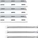 Hisencn Replacement Parts for Ducane 3100, 3200, 3400, 4100, 4200, 30400040, 30400042, 30400041, 30400046, Stainless Steel Burner Tube & Heat Plate for Ducane 3-Burner Gas Grill Replacement Parts