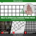 Rengue Black Hardware Cloth 1/2 Inch 48" x 100' 19 Gauge, PVC Coating Wire Fence Rolls Vinyl Coated Welded Chicken Wire Mesh for Poultry Netting Cage Fence, Tree Guard Rolls, Chicken Coop, 1/2inch 48inx100ft