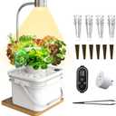Hydroponics Growing System Kit, 8L Large Capacity, 6 Pods Smart Herb Garden with Height Adjustable LED Grow Light, APP & WiFi Controlled, Smart Water Pump, Automatic Timer (6pods)