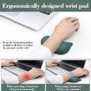 Wrist Rest for Keyboard and Mouse Pad, Ergonomic Memory Foam Keyboard Wrist Rest Set, Luxe Leather, Non-Slip Desk Accessories for Office and Home (Green)