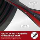 Rubber Edge Trim, 1/16" Self Adhesive Flexible U Channel Edge Protecter for Sheet Metal, Car Doors, U Shaped Sharp Edge Protecter, Fit for 0-3/32" Thick Edge, Black Color, 20Ft, EPDM Material