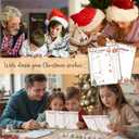 2 x 20Pcs Christmas Secret Santa Questionnaire Set, 8"x10" Double-sided Xmas Gift Exchange Wish List Fill In The Blank Cards For Kids, Adults, Christmas Family Office Party Activities Supplies - A01