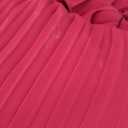 BTFBM Women Summer Bohemian Floral Casual Wrap V Neck Ruffle Cap Sleeveless Belt A-Line Pleated Hem Midi Sun Dress Pink, Size M
