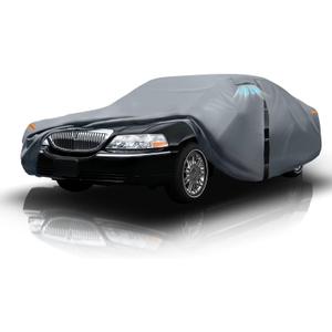 Waterproof Lincoln Town Car(1981-2011) Car Cover with Breathable Vents, [2025 Upgrade] Premium Covers with Cotton Liner and Zipper Door, Sun Rain Snow Dust Uv Protection (Gift with Towel)