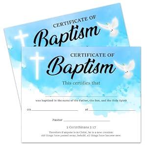 25 Baby Baptism Dedication Certificate with Baby Christening Dedication Certificates for Church Baptism Gifts 8 x 10 Inches