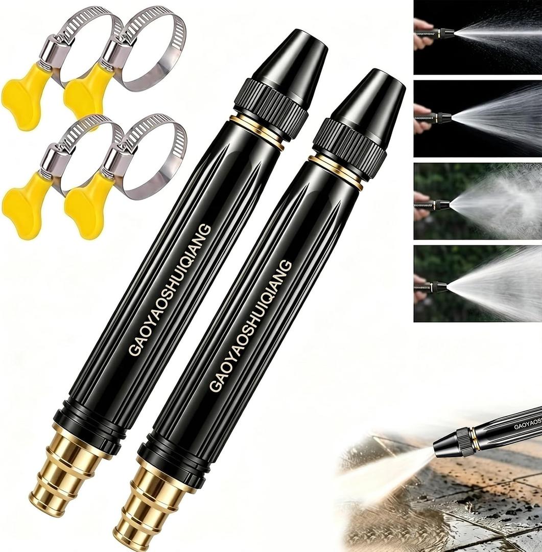 High Pressure Power Washer Nozzle Set (2-Pack), Universal Fit Garden Hose Sprayer for Car Washing & Outdoor Cleaning, Heavy Duty Watering Accessory