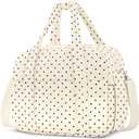 KUBYA Corduroy Lunch Box Lunch Bag for Women Adults Men, Cute Insulated Work Reusable Leakproof Simple Large Lunch Boxes Tote Bag Adults Cooler Bag, with Shoulder Strap (C-Polka Dots)