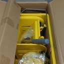 MopBucket with Wringer, 22 Qt (5.5 Gallon), Floor Cleaning, Handle, Wheels, 16.5" L x 10.6" W x 26.4" H, Yellow,Plus One Cotton Mop