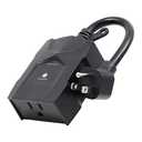 UltraPro Outdoor Outlet Timer - Dusk-to-Dawn Sensor, Single Outlet Light Automation, Weather-Resistant, Seasonal Landscape Timer, Black, 1 Pack