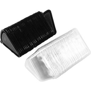 Cake Box, 100Pcs Plastic Packing Box Triangular Cake Box Container for Pastry Bakery Dessert (A02 black model)