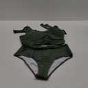 AI'MAGE Womens High Waisted Bikini Sets Sporty Scoop Neck Racerback Swimsuit Two Piece Bathing Suit (Large, Army Green)