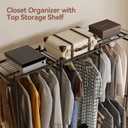 Wardrobe Closet Tall Size, Clothes Rack with Hanging Areas and Storage Shelves, Closet Organizers and Storage, Free Standing Clothing Rack