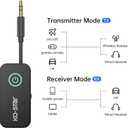 Bluetooth 5.4 Transmitter Receiver - 2-in-1 Bluetooth Wireless Audio Transmitter for Headphones or BT Devices - 3.5mm Audio Jack Adapter for TV, Airplane, Car, PC, Gym Equipment, Switch