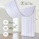 8 Panels 5ft(W) x 20ft(L) White Ceiling Drapes for Wedding Parties | 20 FT Extra Long Thick Professional-Grade Polyester Wrinkle-Free Drapery for Tent, Birthday Party, Ceremony, Stage Swag Decor